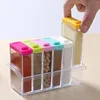 Storage Bottles Spice Rack Plastic Shakers Seasoning Shaker Box Condiment Set For Kitchen Restaurant Cooking