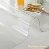 Tavolino da caffè in cucina rotonda per soggiorno tavolino in vetro morbido trasparente decorazione per casa
