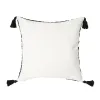 1pc Black Stripe Tufted Throw Pillow Capas, almofadas decorativas marroquinas com borlas para sofá Sofá Quarto