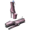 Chaussures de danse Auman Ale 23cm / 9Inches Pu Upper Sexy Sexy Exotic High Talon Platage Party Femmes Boots Pole 121