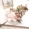 Dekorativa blommor Champagne Artificial Bouquet For Home Wedding Jul Decor Luxury Centerpiece Table Arrange Brud Holding Fake Flower