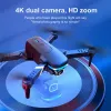 Drönare KY910 Mini Drone med dubbla kamera 4K HD vidvinkel WiFi FPV Professionell Foldbar utomhus RC Helicopter Quadcopter Toys Foy Boys