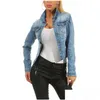 Vestes pour femmes Nouveaux jeans de lavage fané veste femme décontractée simple poitrine denim bleu noir lâche dames coréen drop accoux vêtements Cl dhenh