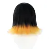 Kimetsu no yaiba susamaru jaune noir court cosplay résistant à la chaleur aux cheveux synthétiques halloween fête + capuchon de perruque libre