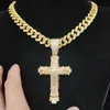 Colliers pendants Collier de croix hip hop avec chaîne cubaine 13 mm glacée bling hiphop fashion vintage bijoux de bijoux 230613