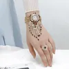Wristwatches 2pcs Set Watch For Women Watches 2024 Luxury Women's Rhinestone Diamond Tassel Fashion Versatile Bracelet A Love Ri
