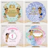 Royal Blue Crown Prince Birthday Round Backdrop Cover Boys Girls Baby Shower NEGHNABE DECAZIONE NECCHI