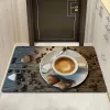 Tapis de cuisine à imprimé café