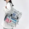 Sırt Çantası Şeffaf PVC dizüstü bilgisayar moda okul çantaları su geçirmez büyük kapasite basit taşınabilir genç kızlar için görüyor