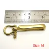 Gürtel U Haken Messingschlüsselketten -FOB -Clip Retro Vintage Key Ring Wallet Kettenhaken mit Bughäppchenfischhaken 3 Größen erhältlich