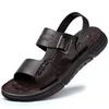 Sandálias respiráveis para sapatos de praia ao ar livre de verão masculinos Super fibra de couro macio de látex dois pares de solado l