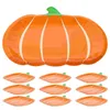 Denunda descartável 25 PCS decoração de papel Placa de papel Halloween Dinner Setents em forma de abóbora