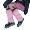 Femmes Winter Furry Legher Stockings Harajuku Gothic Warm Legging Boots Chandis