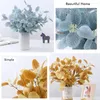 Decorative Flowers Artificial 3 Forks Fake Plant Leaves Eucalyptus Apple Branch Decoration For Wedding Home Mall