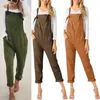 Cropped jumpsuit Summer women's plus-size loose tapered pants in solid color women's overalls