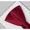 Winered Mercerize El İşçili Erkek Düğün Hediyesi Damat ve Damat İngiliz Yay Düz Renkli Mens Tie240409