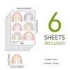 Regenboogwandstickers voor meisjes slaapkamer kinderkamer decor, schil en stok behang regenboogwandstickers muurschildering vinyl 36 pc's