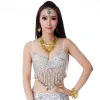 Women Stage Dance Wear Dance Oriental Dance Tasselle in rilievo in perline Bra Belly Dance Top 1 PC Costumi per la pancia