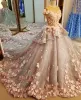 Zuhair Murad 2020 Vestidos de noite Lace Apliques 3D Minchações Prom Vestidos de baile Button Butter vestido de bola de ball