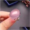 Cluster Rings Fashion Hyperbol Gemstone Ring for Daily Wear 15 20mm Naturalrose Quatz Solid 925 Sier Rose Quartz Jewelry Big Drop Del DH1LD