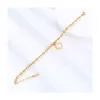 Luxur Designer Van Clover Armband Korean version av den härliga fyrbladiga kloveren i CollarBone-kedjan Simple Gold Fashion Ladies Jewets Gifts