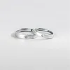 Klaster pierścieni 925 Sterling Silver Smiple Sun Moon Para dla kobiet Męscy miłośnicy dobrej biżuterii