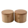 Dinware sets 2 stks opbergdozen zoutkist houten bamboe met magnetische draaidekselcontainer voor keukencontainers