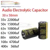 30x50mm 2st 35v 22000uf 50v 15000uf 63V 10000uf 63V 12000uf 80v 6800uf 100v 4700uf 400V 560UF Audio Electrolytic Capacitor