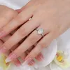 2CT LAB Moissanite Diamond Ring 100 ٪ REAL 925 Sterling Silver Party Band Band Rings for Women Bridal Promise Hight