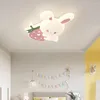 Chandeliers Pink Strawberry Light Cute Children's Room Ceiling Lights LED Modern Romantic Princess Girl Boy Bedroom Lamps