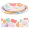 Cups Saucers 100pcs Pattern Paper Plates Dinner Dessert Home Restaurants Party