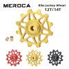 MEROCA 12T 14T Bike Jockey Wheel Aluminium ALLIAGE PULIE Scellé Céramique Roue de guide de dérailleur arrière