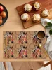 Bord mattor hästhuvud fjäder hästögon matsal placemat bordsartiklar kök maträtt matta pad 4/6 st hem dekoration