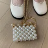 Torby na ramię Mini Pearl Ręcznie tkane z koralikami torebka damska 2024 Ins Fashion Dinner Sain Crossbody For Woman Dostosowany portfel