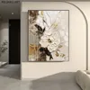 Samenvatting Witte bloemolie schilderij op canvas, printposter, muurkunstafbeelding, schilderijen, moderne huis woonkamer decor cuadros
