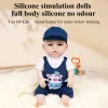 헤르 셔커 18.5 ''전신 실리콘 리본 베이비 인형 3D 어린이를위한 신생아 단단한 인형 선물 리본 코포 드 실리콘