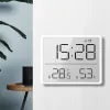 Magnetic LCD Digital Alarm Clock Large Screen Date Temperature Humidity Display Multi-functional Desk Refrigerator Wall Mounted