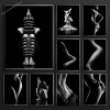Mulher sexy Nude Body Art Poster Print Pinting Painting Picture Black and White Wall Art para Decoração de Lar Room Home