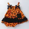 Set di abbigliamento natalizio Halloween per bambina outfit top gonna tutu volant bloomers copricapo scarpe da bagno nata per feste