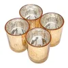 Titulares de vela 12pcs cor de ouro votiva pontilhada de vidro espessado de vidro para festas férias de casamento