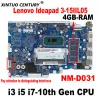 Anakart NMD031 Lenovo IdeaPad 315IIL05 Dizüstü Bilgisayar I3 I5 I710th Gen CPU 4GB RAM DDR4'ü% 100 Test İşi