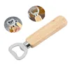 Trähandtag ölflasköppnare rostfritt stål bar korkskruv bärbart hushåll köksverktyg kreativ gåva 139cm1328523