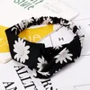 2024 Groothandel Europese kleuren Chrysanthemum Girl Hair Accessoires Hot Sale America Lady Printing Cloth Hoofdband Fashion Soft Color Girl Women Hair Hapband