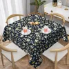 Сторонная ткань Ditsy Floral Print Tablecloth White Flowers Protector Funny Events Рождественская вечеринка на заказ