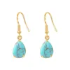 Boho Vintage Turquoise Water Drop Stud Earrings for Women Star Heart Flower Tribe Earring Statement Valentine Day Gift Jewelry