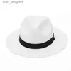 Wide Brim Hats Bucket Hats GEMVIE 2022 New Fashion Straw Hat Wide Brim Paper Summer Hat for Women Straw Hat Panama Cap Sun Hat Summer Hats for Women Y240409