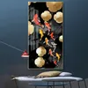 Golden Koi Fisch Feng Shui Karpfenbilder Leinwand Malerei Wandkunst für Wohnzimmer Moderne Galerie Innenheimdekoration kein Rahmen