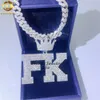 Fin smycken Crown Bail 925 Sterling Silver Hip Hop Custom Diamond Initial Pendant