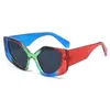 Sunglasses Imwete Cat Eye Polygonal Women Men Party Rainbow Sun Glasses Fmale Male INS Hip-hop Funny Punk