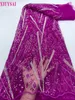 Tessuto in pizzo in perline pesante fatto a mano africano Tessuto in pizzo di lusso francese di lusso di alta qualità per abiti da sposa da sposa cucitura 240328